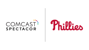 Comcast Spectacor and Philadelphia Phillies logos